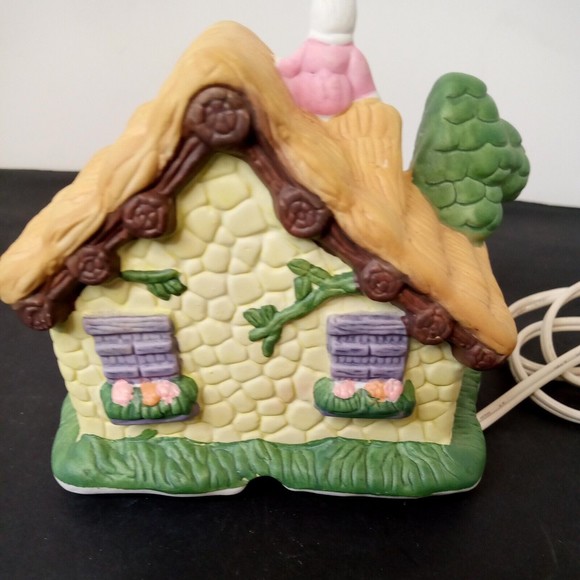 NCL‎ Easter Rabbit House East Holiday Decoration Ceramic China working light - Picture 6 of 10